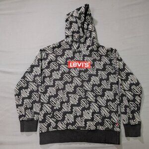 Levis Hoodie Boys Size M Black Comfort Long Sleeve Pocket Hooded Pullover